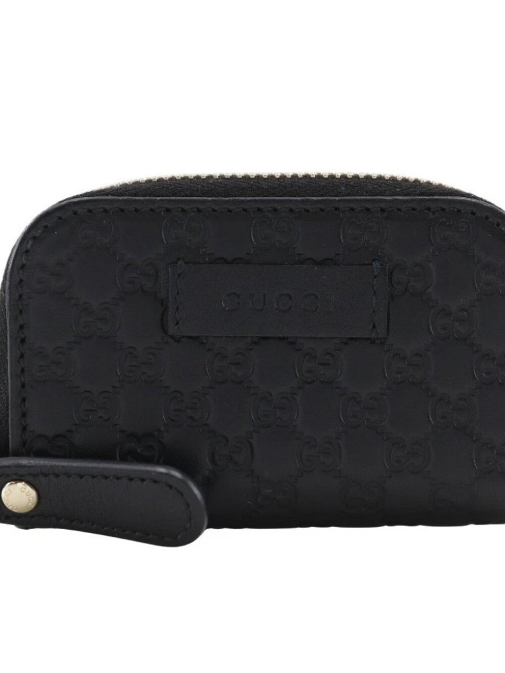 GUCCI GG micro Coin Purse 449896 Zip Around outlet black Sima leather unisex